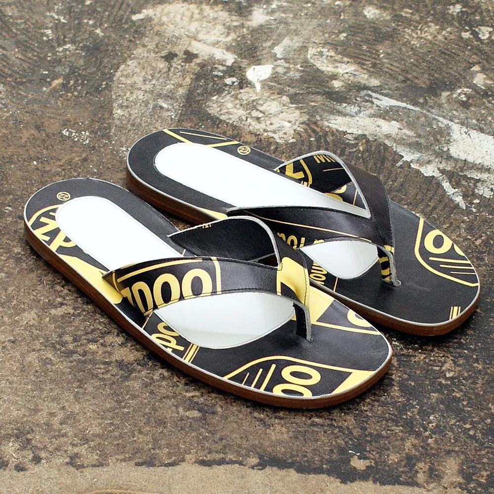 Black & Yellow Flip Flops