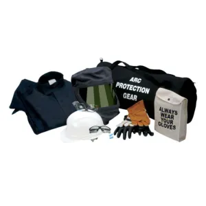 Chicago Protective Apparel AG20-JP-L-9 20 CAL Jacket and Pant Arc Flash Kit, Navy, Glove Size 9, Large, 1 Kit