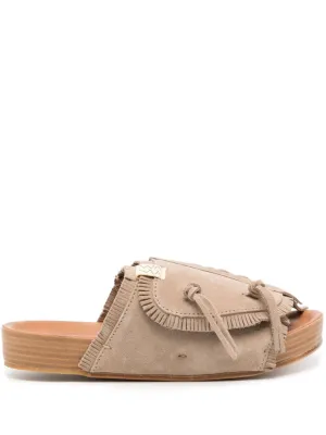 Christo Shaman-Folk Leather Flat Sandals