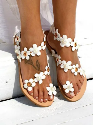 Flower Beach Summer Flat Sandals