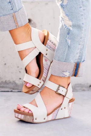 Giavanna Wedge Sandals - Cream