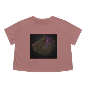 Hand-Painted Environment Art Women's Flowy Cropped Tee