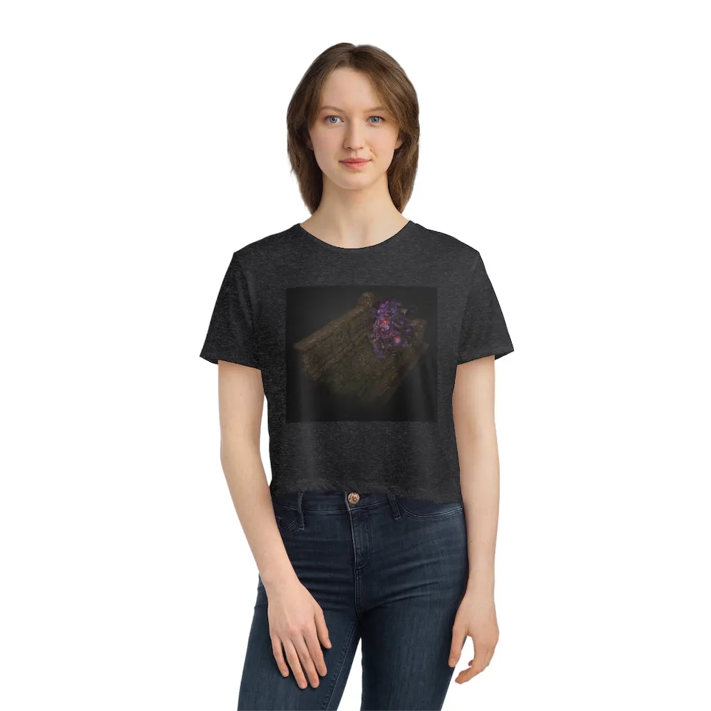 Hand-Painted Environment Art Women's Flowy Cropped Tee