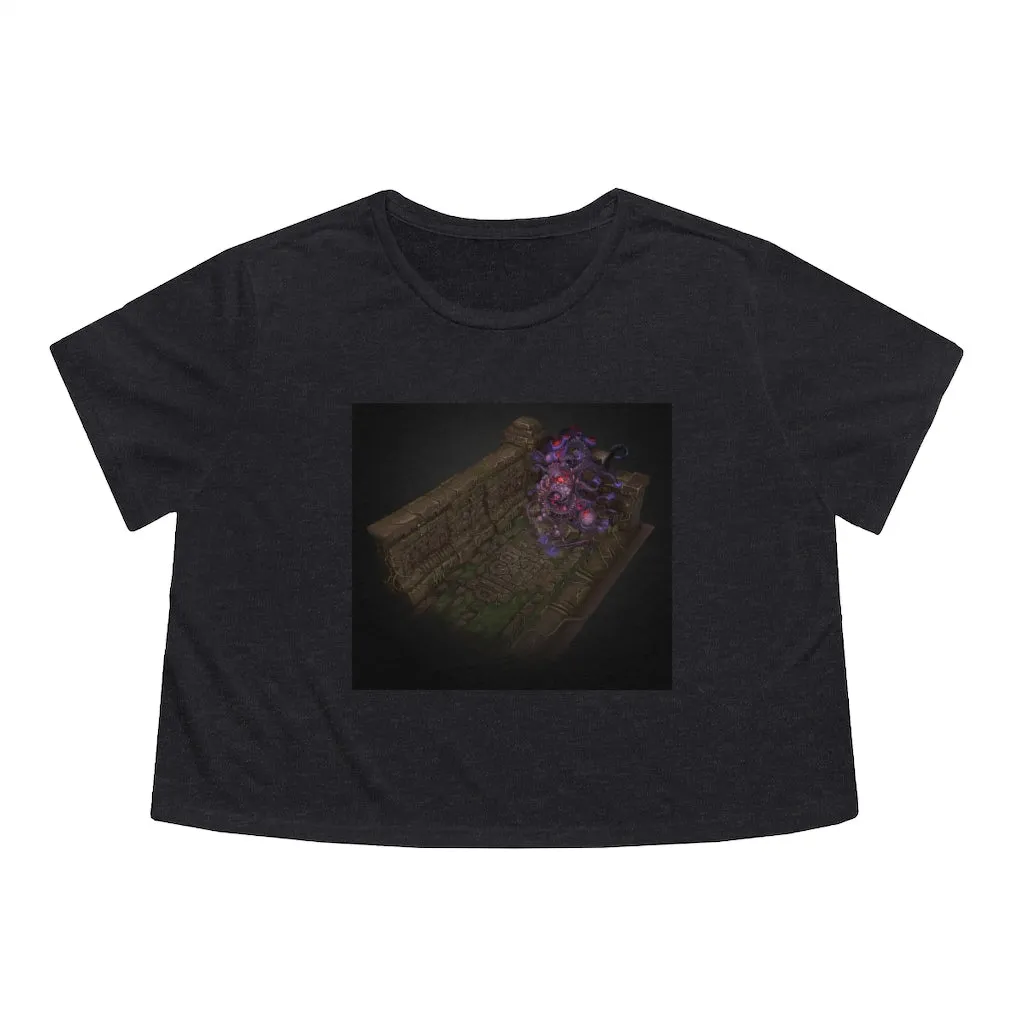 Hand-Painted Environment Art Women's Flowy Cropped Tee