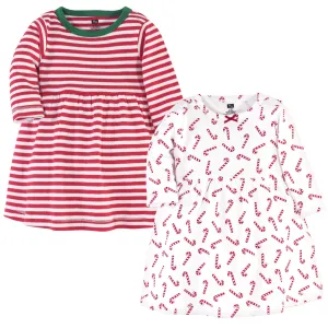 Hudson Baby Cotton Dresses, Candy Cane