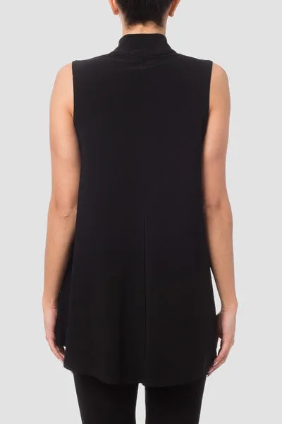 Joseph Ribkoff Black Sleeveless Mandarin Top