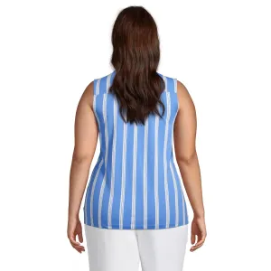 Lands' End Plus Size V-Neck Tank with Trim