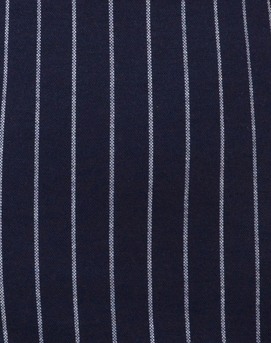 Petra Mini Dress in Navy Pinstripe