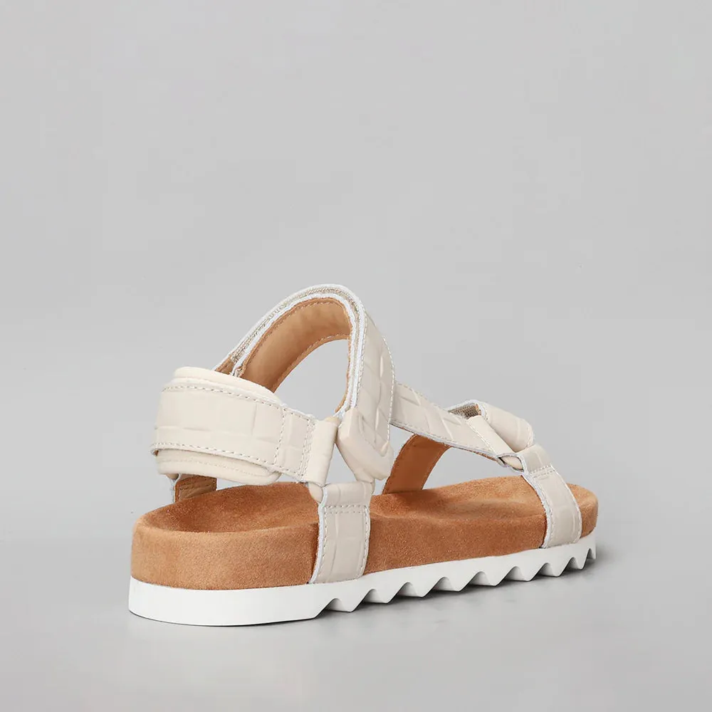 Rollie Sandal Tooth Wedge - Bone Croc