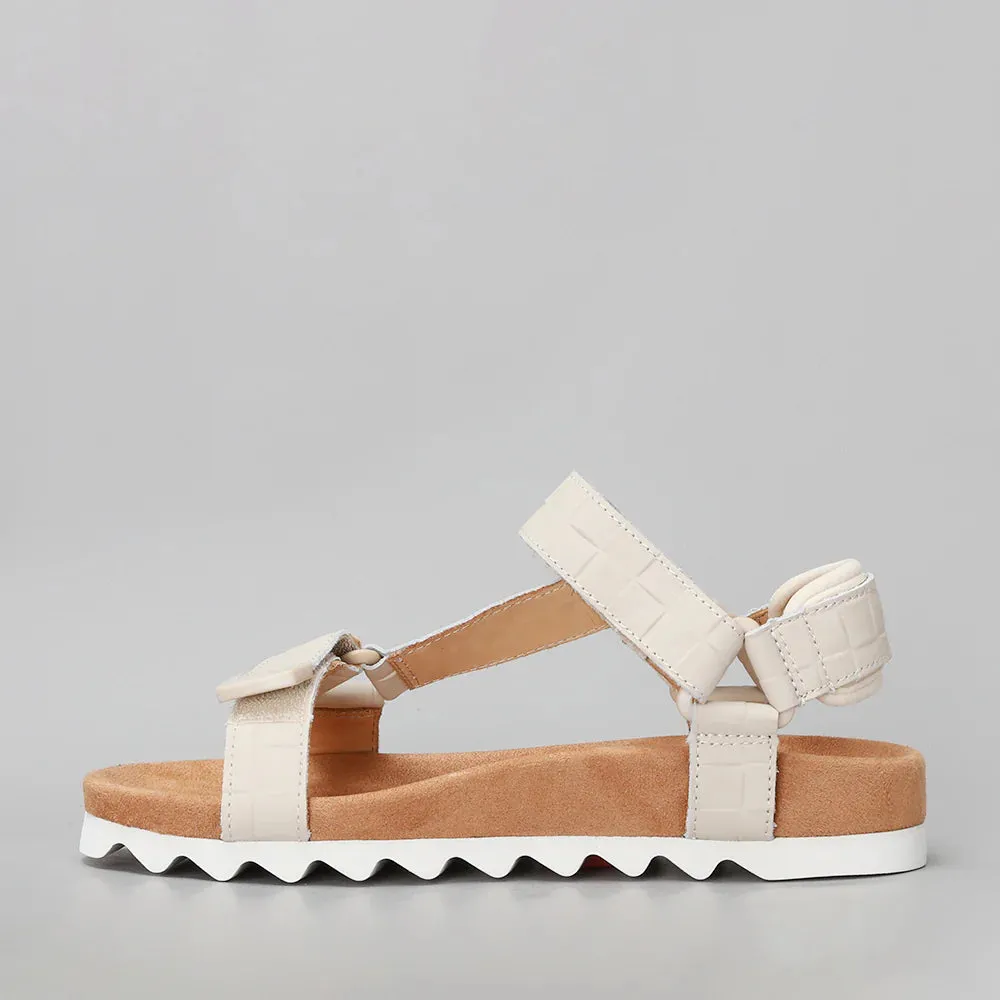 Rollie Sandal Tooth Wedge - Bone Croc