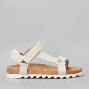 Rollie Sandal Tooth Wedge - Bone Croc