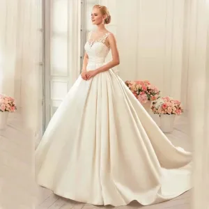 Satin Wedding Dresses Ball Gown