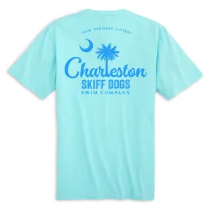 Skiff Dogs Hometown: Pocket Short Sleeve T-Shirt - Aquamarine/Blue